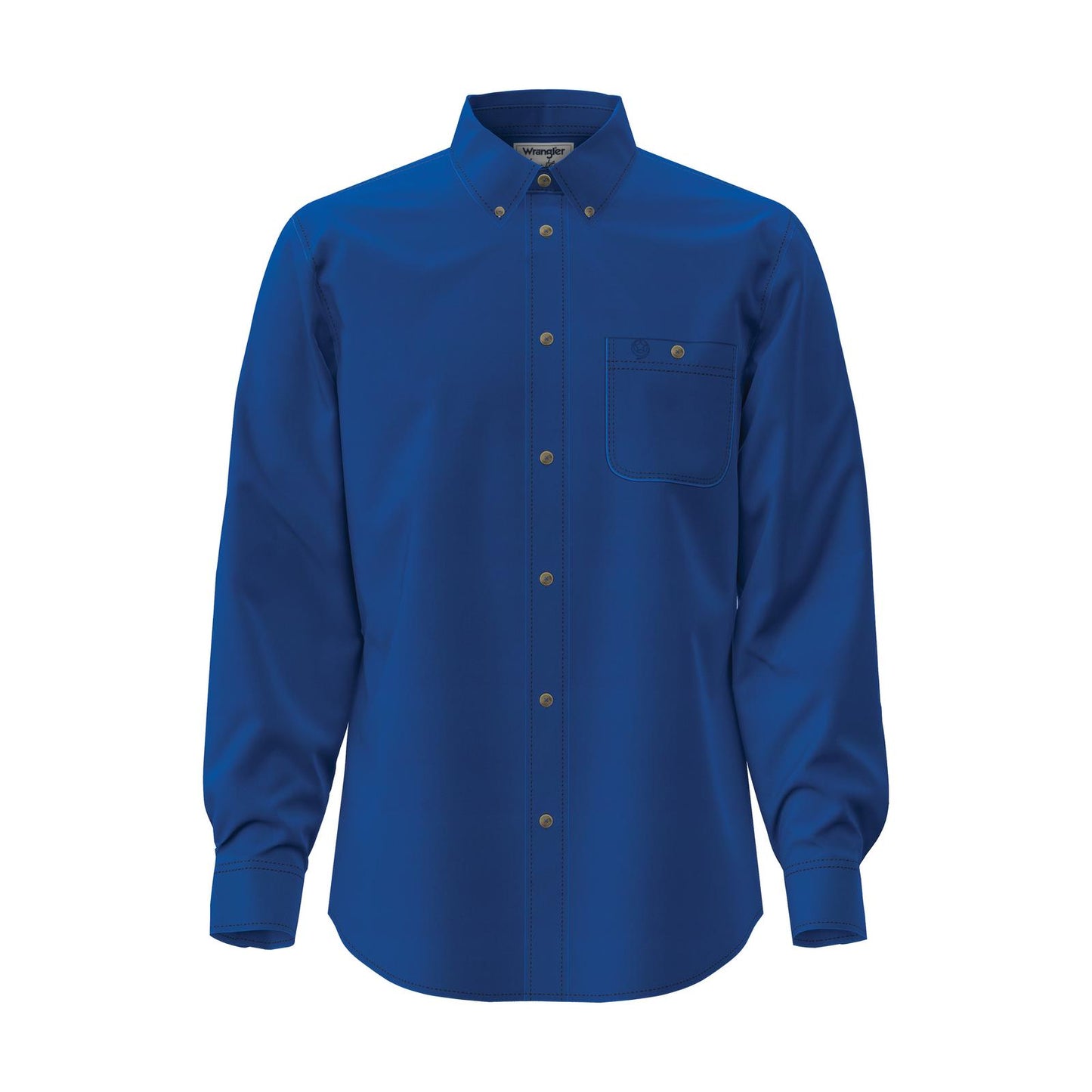 Top Men's (112345803RB) - Wrangler® George Strait Solid Long Sleeve Shirt - Relaxed Fit - Royal Blue