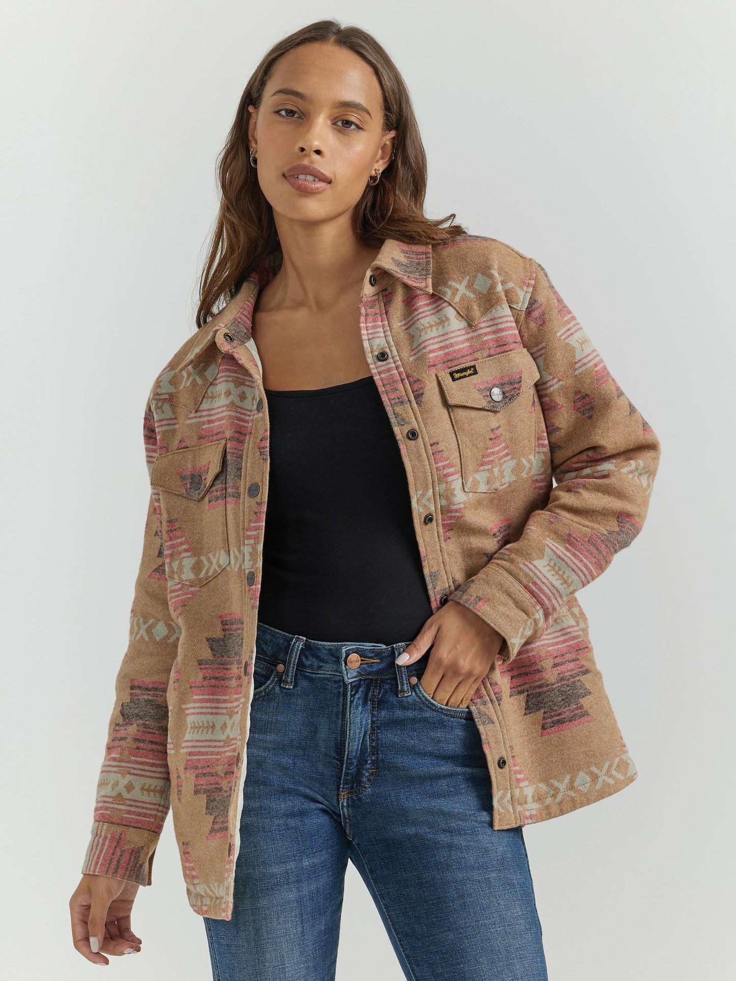 Jacket Women's DC SZN (112353134) - Wrangler Retro® Jacket - Brown/Pink