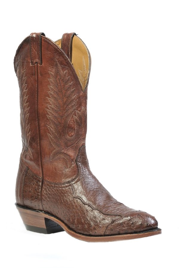 Boot Men's *DNO (1505) - Boulet 13" Medium Cowboy Toe Smooth Ostrich Cigar
