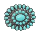Buckle (1505661) - Vintage Western Turquoise Inlay Oval Bohemian - NEW
