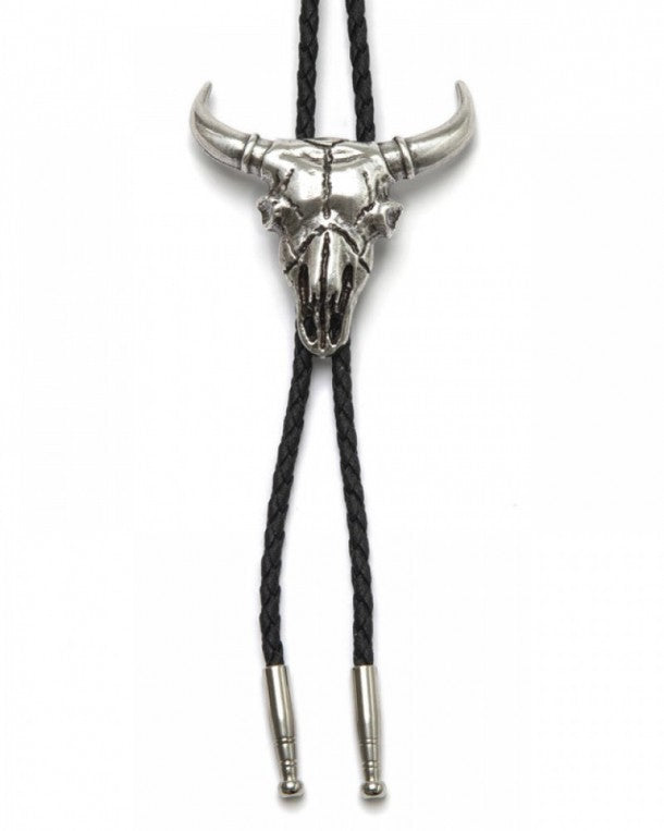 Bolo Tie (22233) - Double S Western Steer Skull Slide