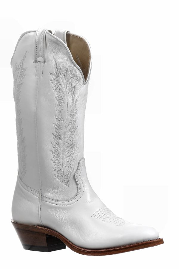 Boot Women's (3910) White Cowboy Boots- 13" Med Toe