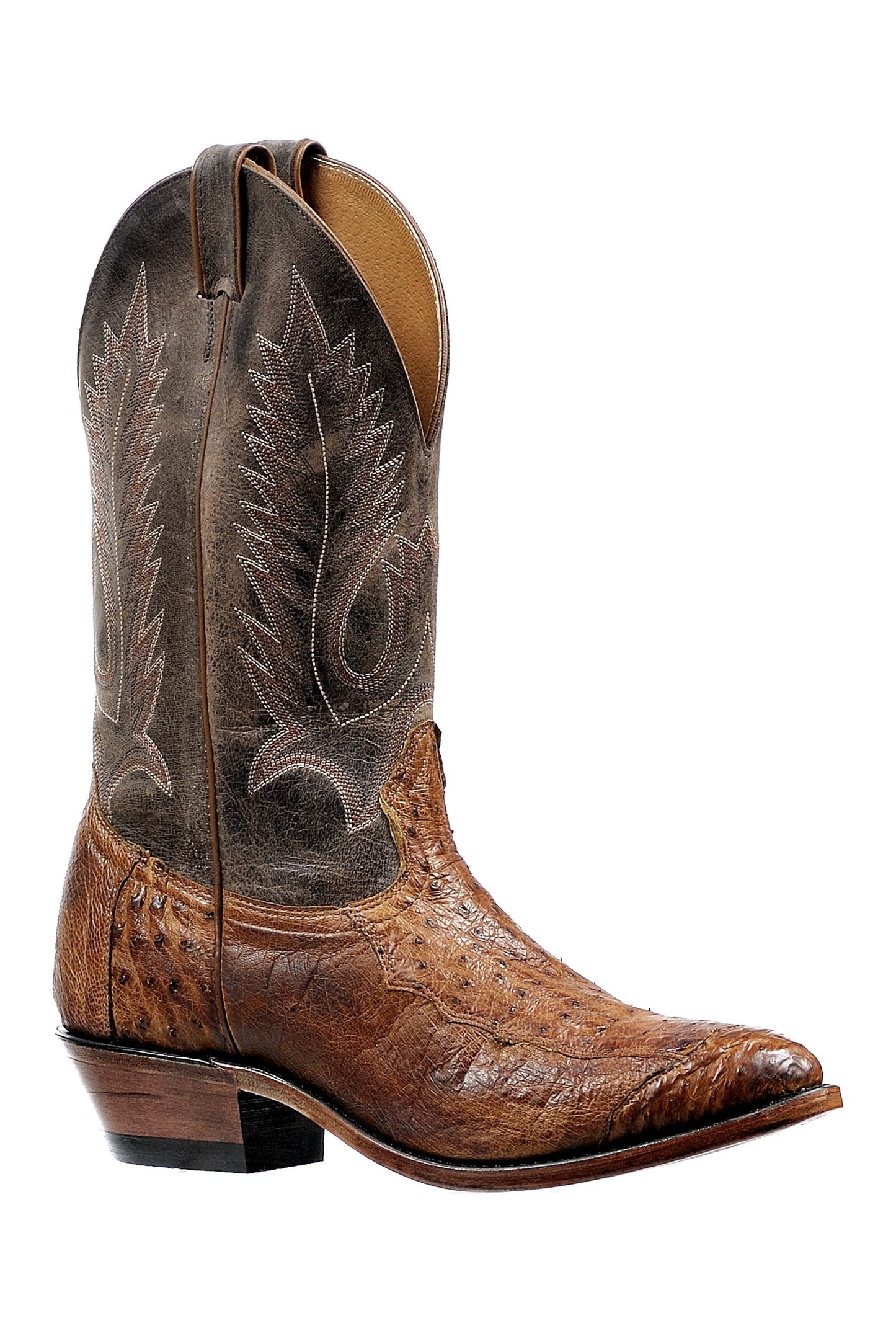 Boot Men's SO (6553) - Boulet 13" Medium Cowboy Toe Exotic Ostrich Selvaggio Wood
