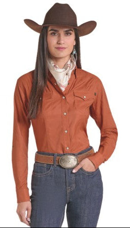 Top Women's SZN-2026 (BWN2SO 6797) Rock & Roll Solid Tek Western Shirt