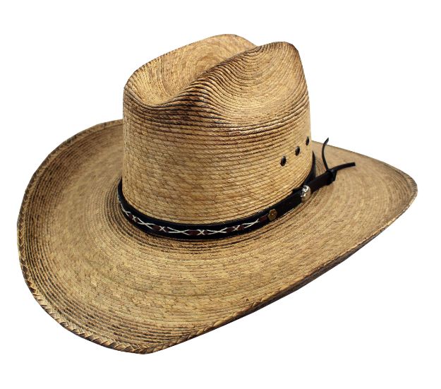 Hat Kids (7202) - Palm Leaf Hat El Bandito Jr Burnt Palm Leaf