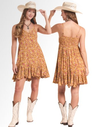 Dress Women's SZN-2026 (BWD0R0 8809) - Rock and Roll Floral Print Godet
