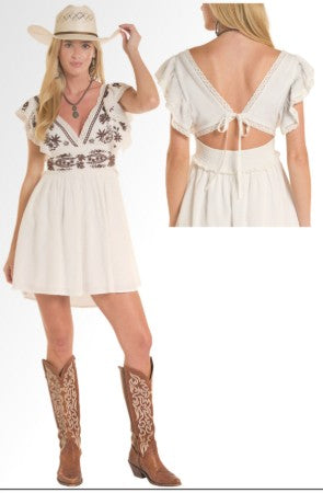 Dress Women's SZN-2026 (BWD0R0 8818) - Rock and Roll Embroidered Mini Dress