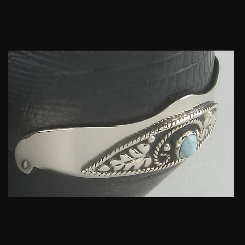 Heel Guard (AC19HT) - Silver with Turquoise Stone