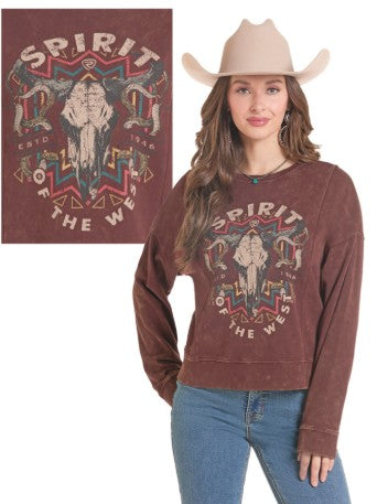 Top Women's SZN-OCT26 (BWN2S10010) Rock & Roll Graphic Pullover