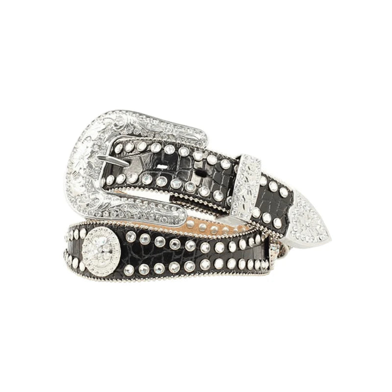 Belt (N3512001) - Women's Blazin Roxx 1-1/2" BLK, Rhinestone Concho