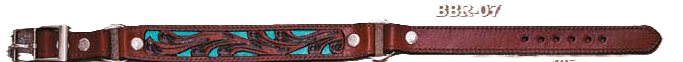 Boot Strap (BBR-07-4-TQ) - Leather Carved Turquoise Straight Strap