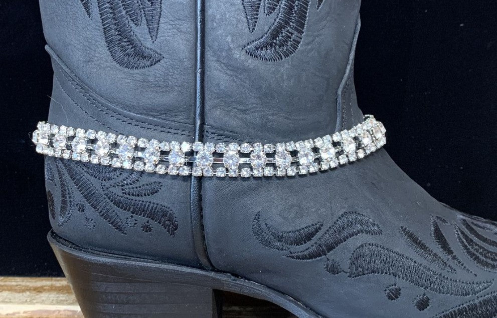 Boot Jewelry (BBR-14) Three Strand Rhinestone Boot Bracelet NEW