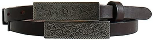 Belt DISCONTINUED (D140004502) - Women's 3/4" Floral Concho Leather -BRN