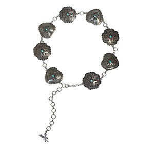Belt DISCONTINUED (D140005036) - Women's 3" SV Chain Hart-Square Concho TQ Stone Belt