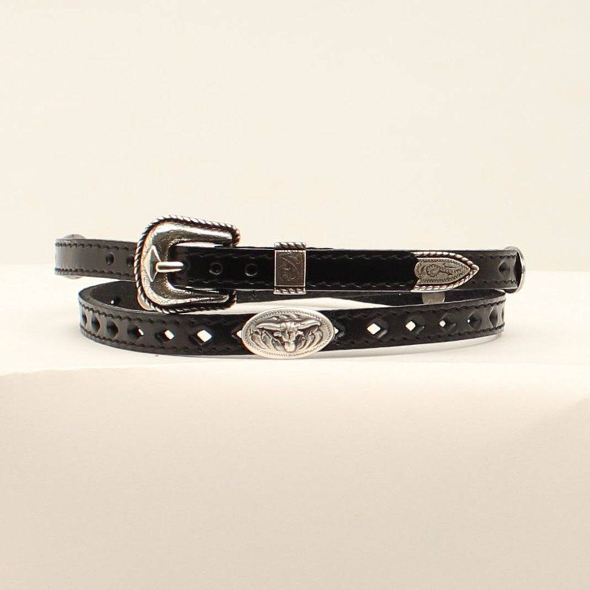 Hatband SO (DH100) - 3/8" Black with Longhorn