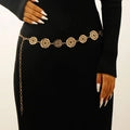 Belt (EVFVW7WRZ57) Bohemian Vintage Gold-Tone Hollow Medallion Waist Chain