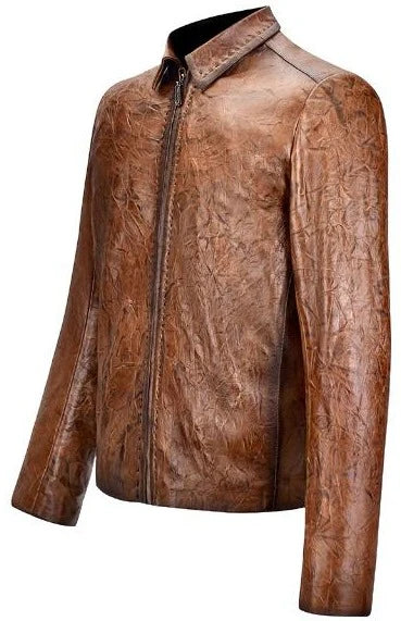 Leather Jacket CO (H276COC) Men's Fashion Lamb Skin Honey Brown