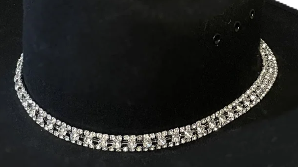 Hatband (HB61-6C) - 3 Row Silver Rhinestone Cowboy
