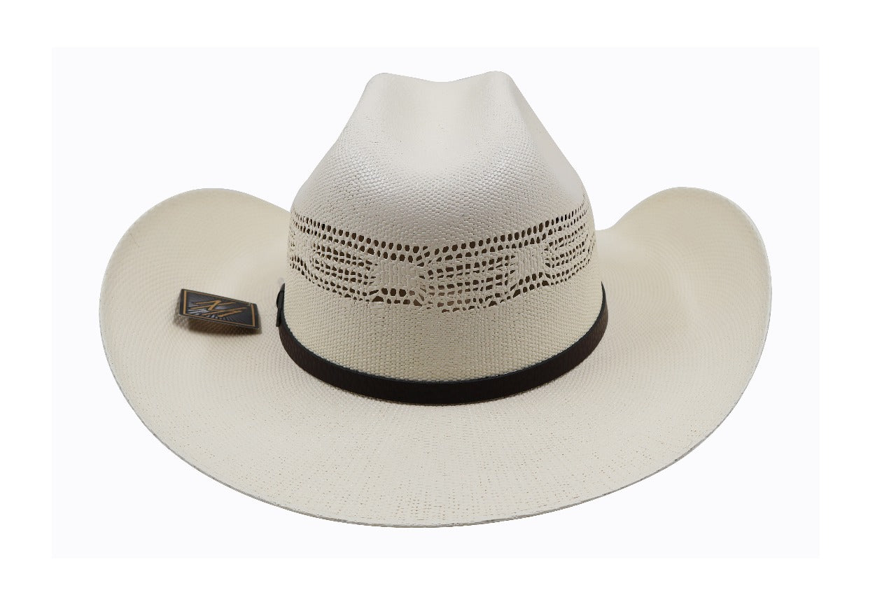 Hat (MB123) - Bangora Straw Cowboy Hat "Twister Style"
