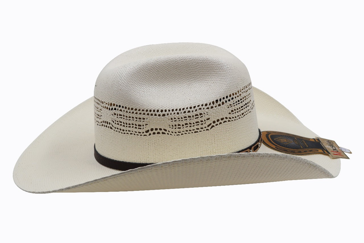 Hat (MB123) - Bangora Straw Cowboy Hat "Twister Style"