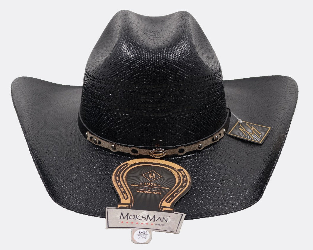 Hat (MB123) - Bangora Straw Cowboy Hat "Twister Style"