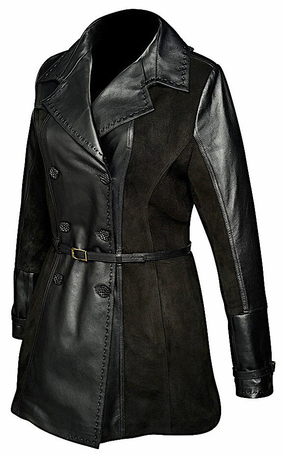 Leather Jacket CO (M107BOA) Women's Fashion Lamb Skin Black