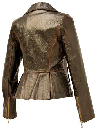 Leather Jacket CO (M37BOBL) Women's Fashion Lamb Skin Brown