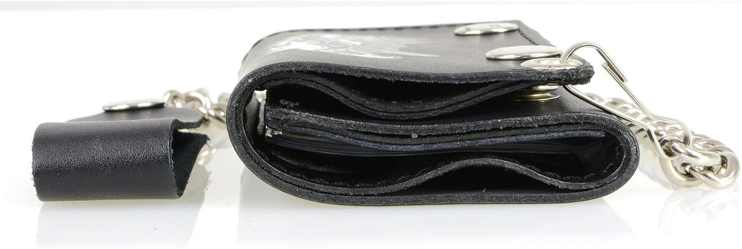 Wallet (MLW7838) - 4x3" Leather Trifold, Tribal Eagle