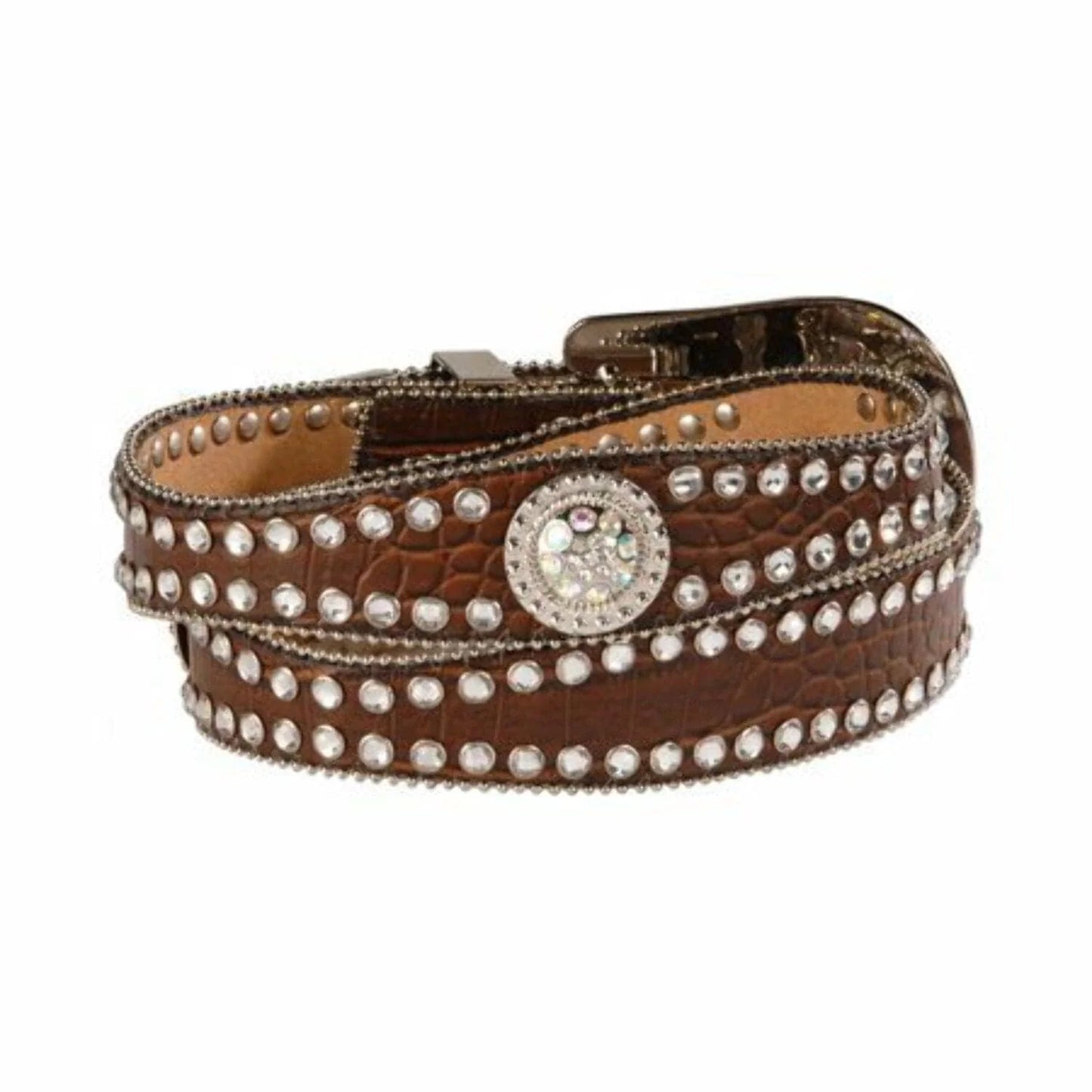 Belt (N3512002) - Women's Blazin Roxx 1-1/2" BRN, Rhinestone Concho