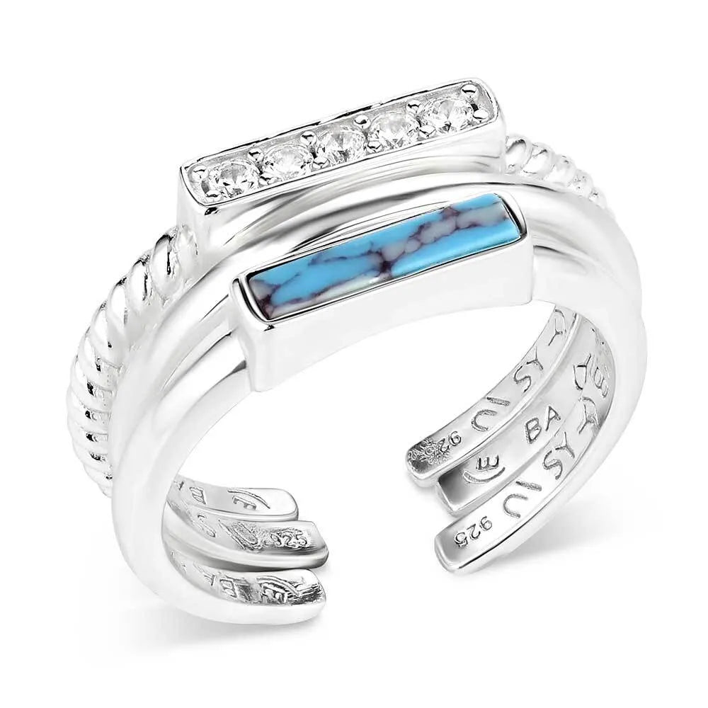 Ring (RG6218) Montana Silversmith Triple Threat Stacked Ring Set - New
