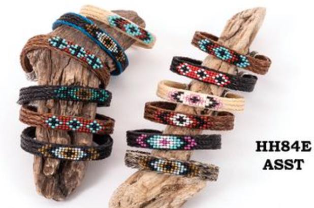 Bracelet (HH84E) - Horsehair w/ Bead Applique, assorted