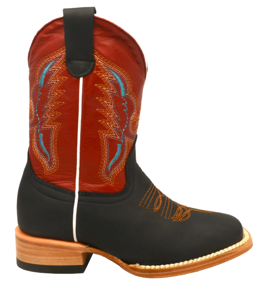 Boot Kids (3107) - Kid's Rodeo Boots in Red (Crimson)