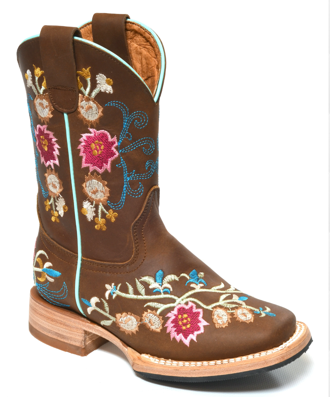 Boot Kids (3302) - Kid's Rodeo Boots - Bouquet/Camel