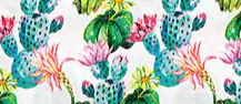 Scarf (0908305) - 100% Silk Wild Rag Neck Scarf, White Cactus