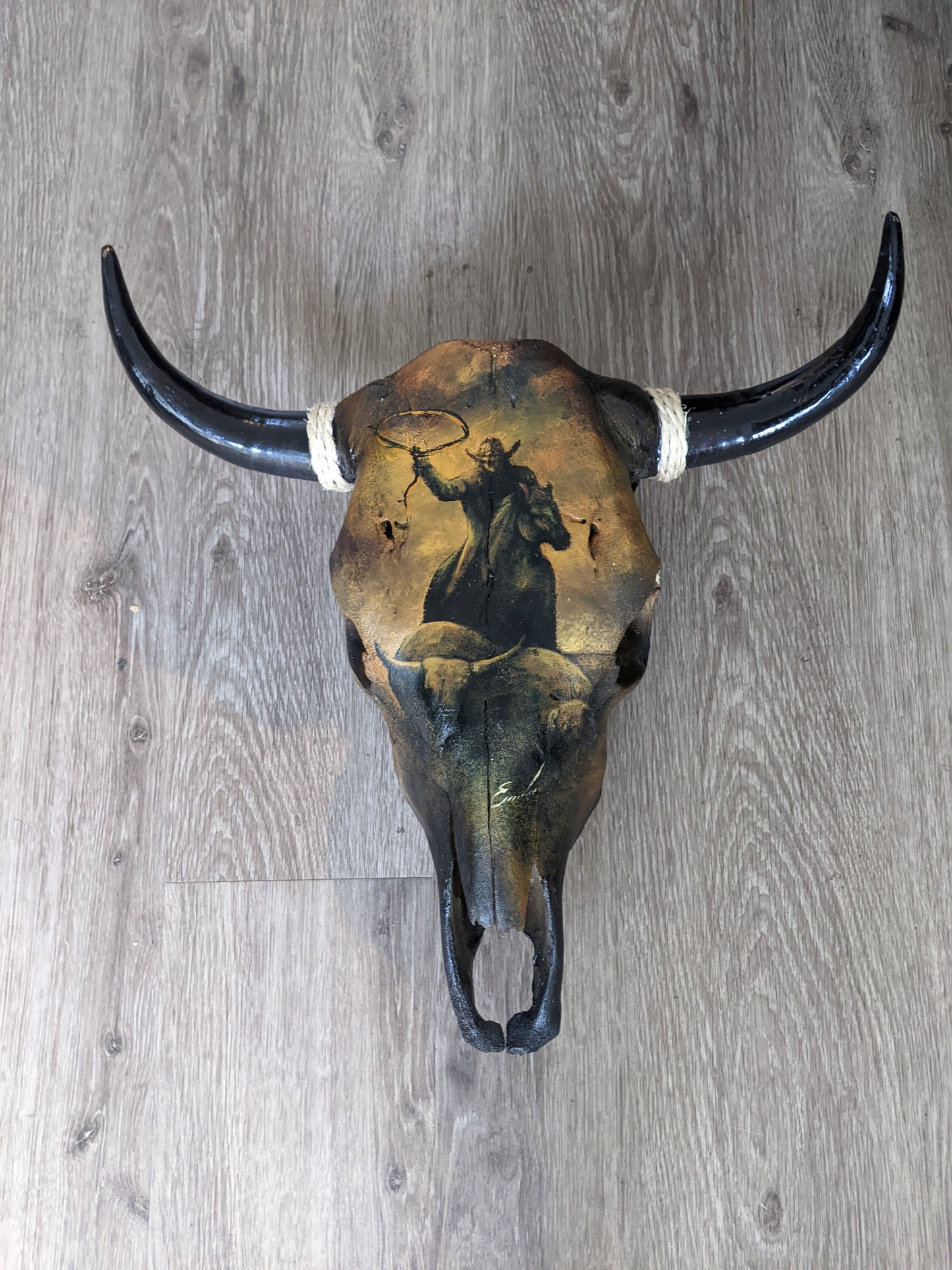 Skull (X63B6)-Genuine Cow Painted