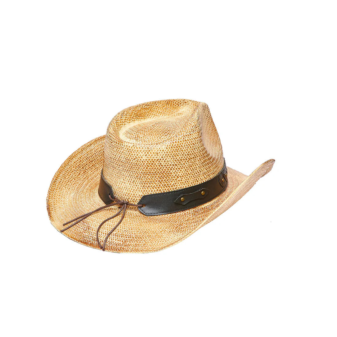 Hat (TX2320) - Toyo Straw Western Hat with Longhorn in Tea Stain
