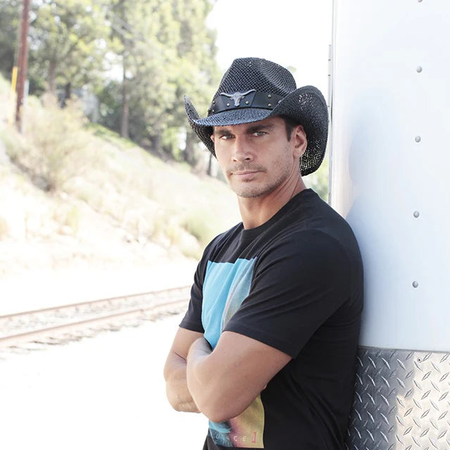 Hat (TX400) - Black Longhorn Toyo Straw