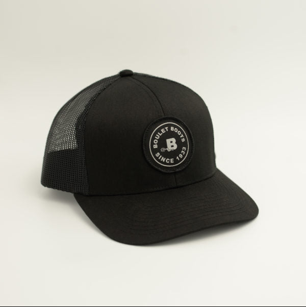 Cap (VET303) Round Patch, Black/Black Mesh