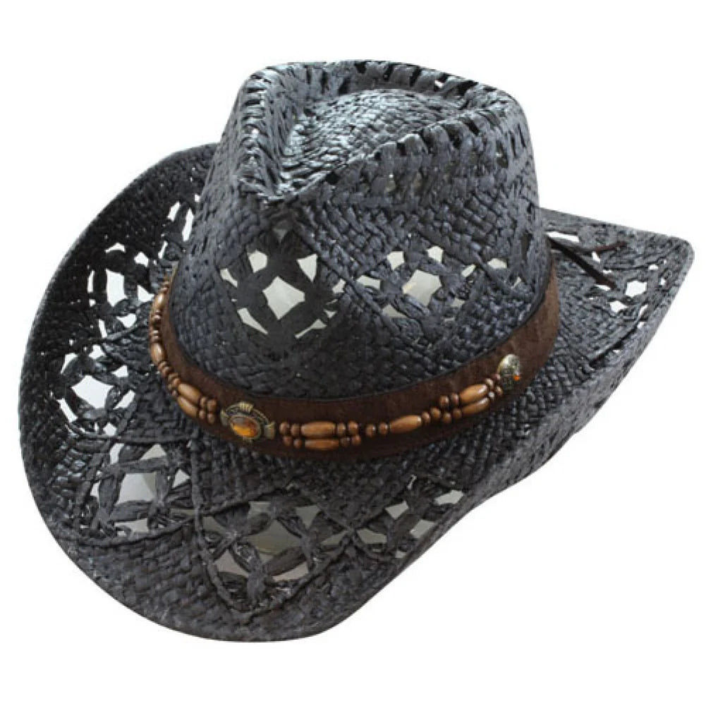 HAT (TX-800) - Toyo Straw Vented Saddleback Western Hat-One Size