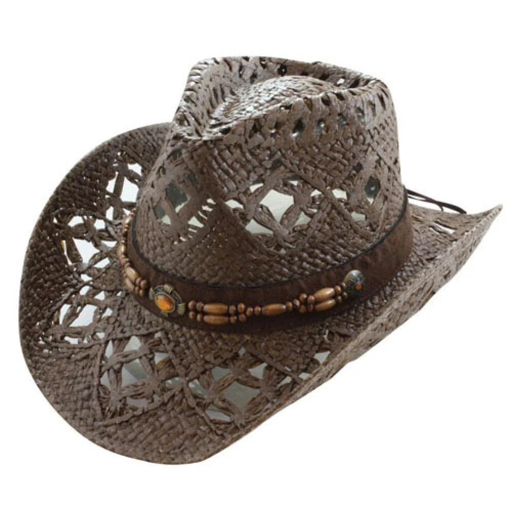 HAT (TX-800) - Toyo Straw Vented Saddleback Western Hat-One Size