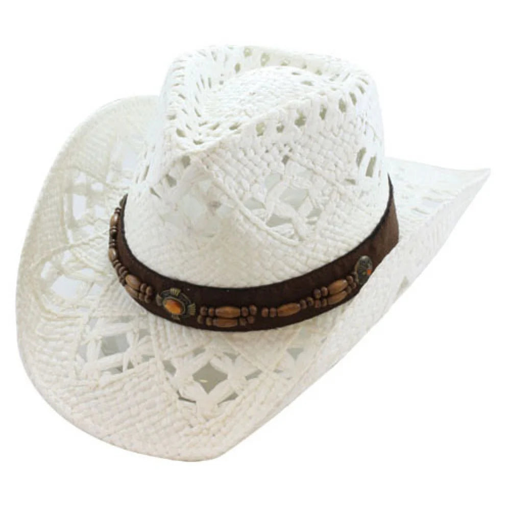 HAT (TX-800) - Toyo Straw Vented Saddleback Western Hat-One Size