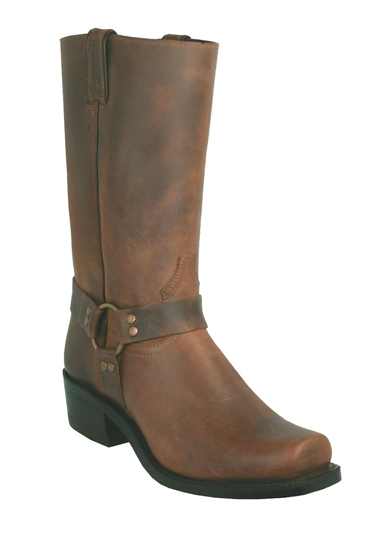 Boot Men's SO (2131) - Boulet 12" Broad Square Toe Dogger Strap Motorcycle Boot in Hillbilly