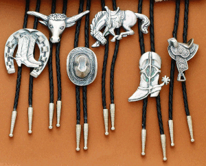 Bolo Tie (2222799) - Assorted Silver with Black Tie (asst dz)