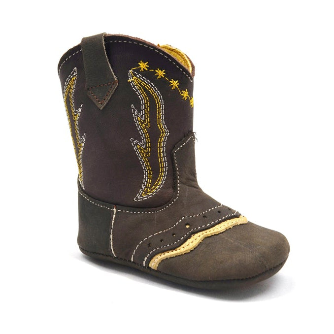 Boot Kids (0255) - Infant Lil' Cowpoke Boots - 2 Tone Brown