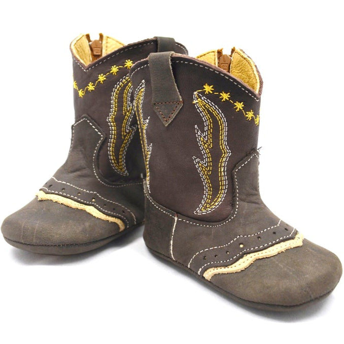 Boot Kids (0255) - Infant Lil' Cowpoke Boots - 2 Tone Brown