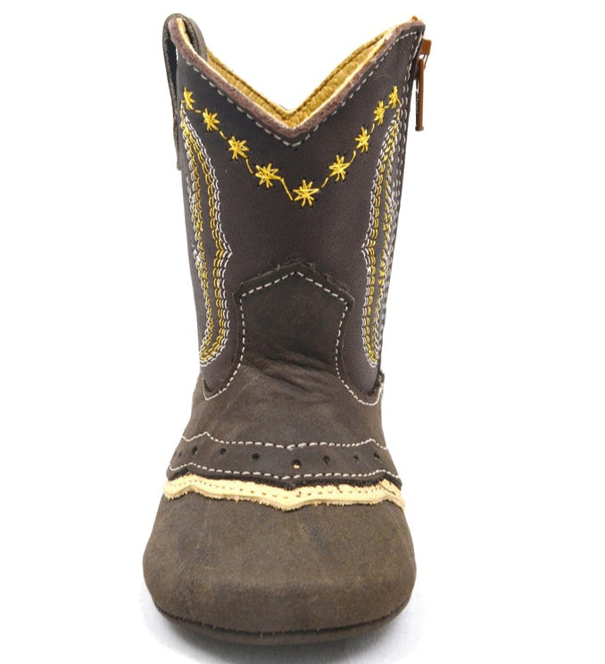 Boot Kids (0255) - Infant Lil' Cowpoke Boots - 2 Tone Brown