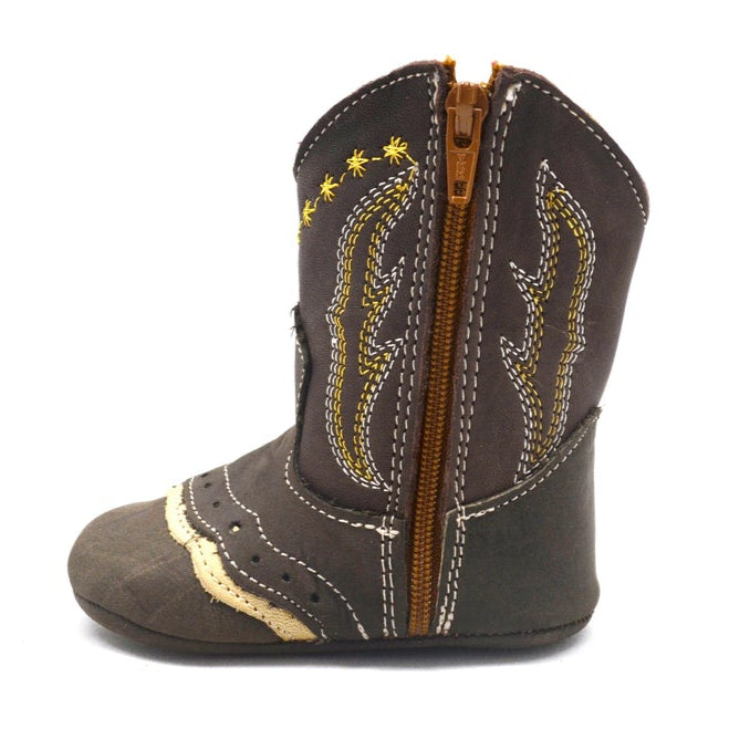 Boot Kids (0255) - Infant Lil' Cowpoke Boots - 2 Tone Brown