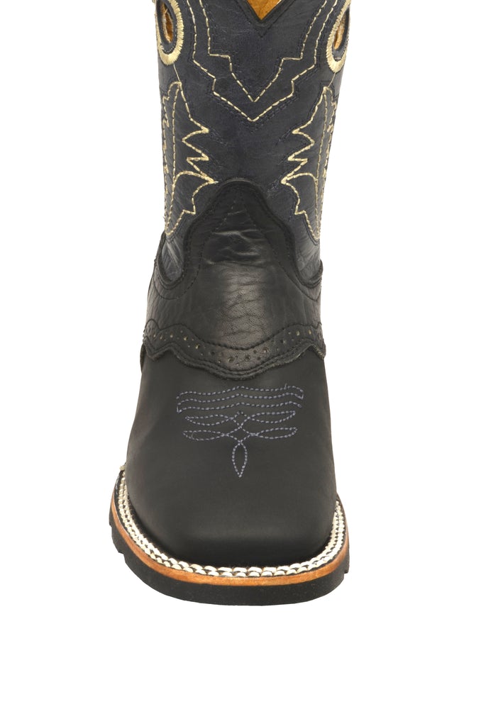 Boot Kids (3001) - Kid's Rodeo Boots in Bull Black
