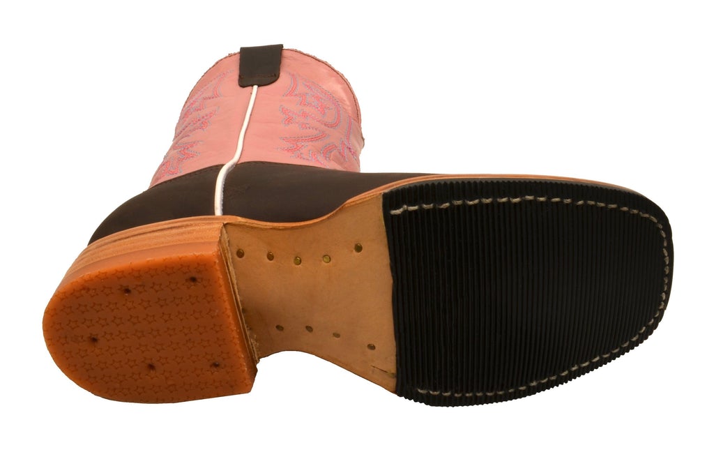 Boot Kids (3102) - Kid's Rodeo Boots in Chocolate & Pink