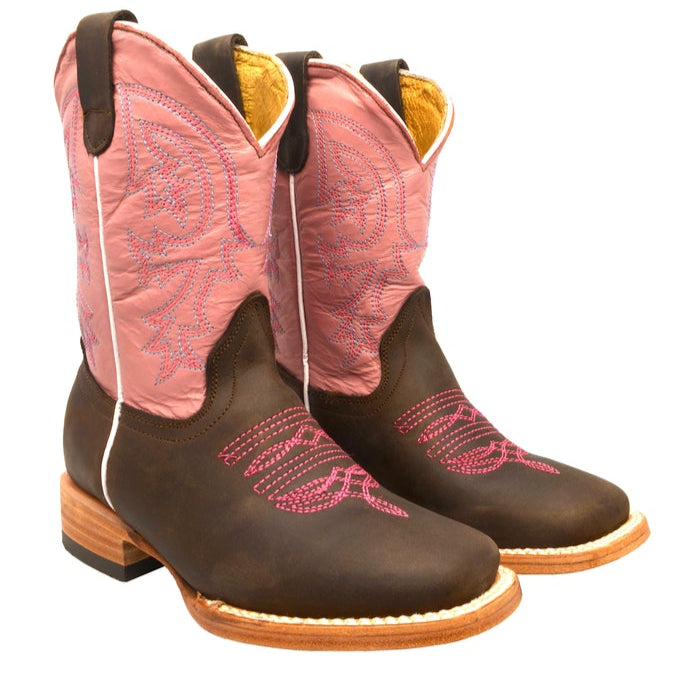 Boot Kids (3102) - Kid's Rodeo Boots - Chocolate\Pink
